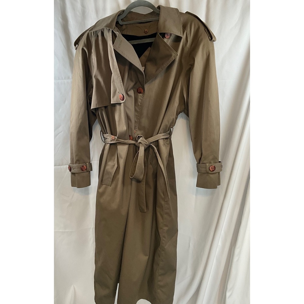 Brem Rainwear Vintage Khaki Trench Coat with Removable Liner Tan Size 18